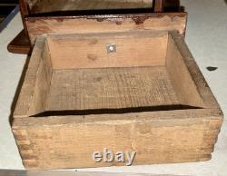 Antique Coffee Mill Grinder Cast Iron Grinder Wood Base & Drawer