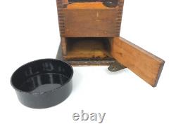 Antique Coffee Mill Grinder Wood & Cast Iron