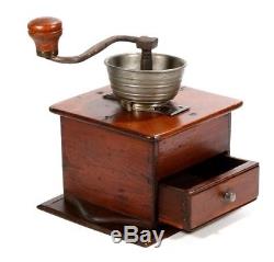 Antique Coffee Mill Grinder with Cast iron Mill and coffee drawer