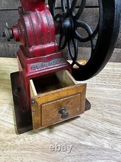 Antique Coffee Mill Spice Grinder Small Made in Spain Cast Iron 9