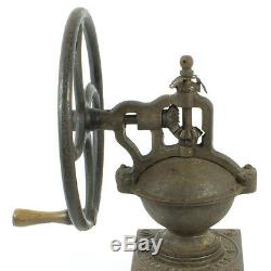 Antique Coffee grinder PEUGEOT FRERES BREVETES # A1 Cast Iron Single Wheel mill
