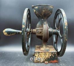 Antique Coles Mfg. Phila, 2 Wheel Small Coffee Grinder