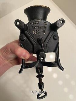 Antique Collectible Old Spong & Co Ltd Original 1900 Cast Iron Coffee Grinder