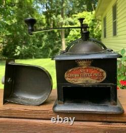 Antique Crown Coffee Mill No. 1 Coffee Grinder Metal Vintage Black Mill