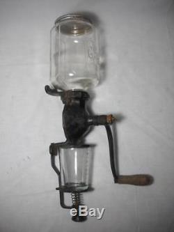 Antique Crystal Arcade #4 Wall Mount Coffee Grinder with Original Catch Cup