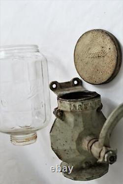 Antique Crystal Arcade Coffee Grinder with No. 4 Embossed Jar