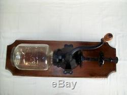 Antique Crystal Arcade No 4 Cast Iron Coffee Grinder Wall Mount Hand Crank Unit