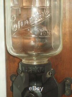 Antique Crystal Arcade No 4 Cast Iron Coffee Grinder Wall Mount Hand Crank Unit