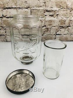 Antique Crystal Arcade No. 4 hand crank coffee grinder RARE original GREEN Catch