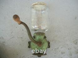 Antique Crystal No. 4 Arcade Wall Mount Coffee Grinder