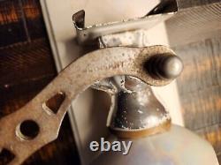 Antique Crystal Steel Wall Mount Coffee Grinder Mill Germany Original Roses Old