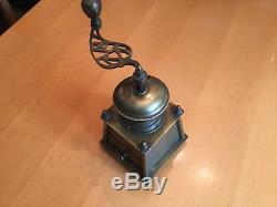 Antique Cylindrical Brass Coffee Grinder Mill
