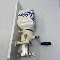 Antique De Ve Blue Delft Windmill Wall Mount Coffee Grinder, Untested