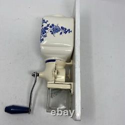 Antique De Ve Blue Delft Windmill Wall Mount Coffee Grinder, Untested