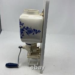 Antique De Ve Blue Delft Windmill Wall Mount Coffee Grinder, Untested