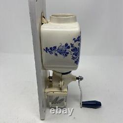 Antique De Ve Blue Delft Windmill Wall Mount Coffee Grinder, Untested