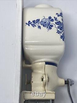 Antique De Ve Blue Delft Windmill Wall Mount Coffee Grinder, Untested