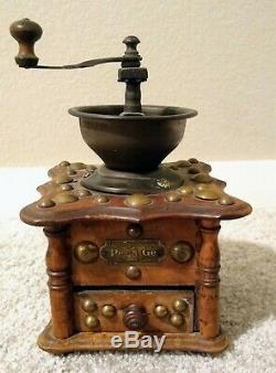 Antique Dovetail Peugeot Marquis Depossee Coffee Grinder handmade made in France