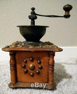 Antique Dovetail Peugeot Marquis Depossee Coffee Grinder handmade made in France