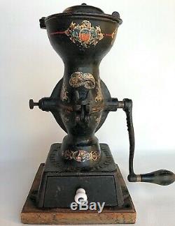 Antique ENTERPRISE NO. 1 CAST IRON COFFEE GRINDER / MILL Philadelphia USA, 12