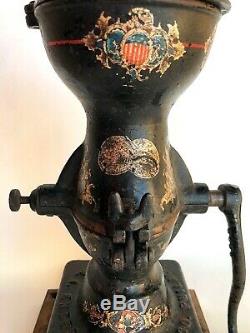 Antique ENTERPRISE NO. 1 CAST IRON COFFEE GRINDER / MILL Philadelphia USA, 12