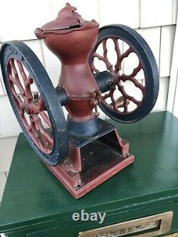 Antique Early 1900's Cha's Parker Coffee Mill Grinder Model 5000 12