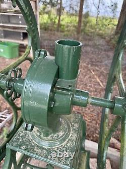 Antique Elgin National Coffee Mill Grinder Floor Model Green Powder Coated