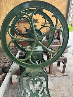 Antique Elgin National Coffee Mill Grinder Floor Model Green Powder Coated