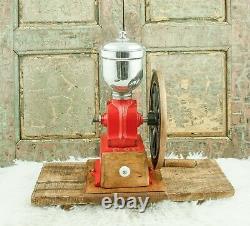 Antique Elma Spanish Cast-Iron Coffee Grinder Mill Koffiemolen Moulin Cafe Red