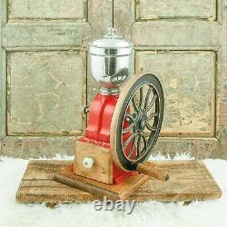 Antique Elma Spanish Cast-Iron Coffee Grinder Mill Koffiemolen Moulin Cafe Red