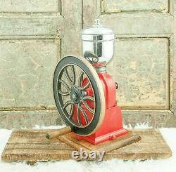 Antique Elma Spanish Cast-Iron Coffee Grinder Mill Koffiemolen Moulin Cafe Red