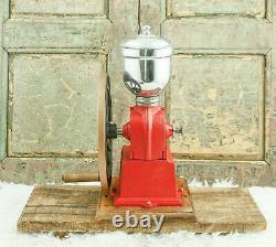 Antique Elma Spanish Cast-Iron Coffee Grinder Mill Koffiemolen Moulin Cafe Red