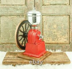 Antique Elma Spanish Cast-Iron Coffee Grinder Mill Koffiemolen Moulin Cafe Red