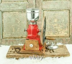 Antique Elma Spanish Cast-Iron Coffee Grinder Mill Koffiemolen Moulin Cafe Red