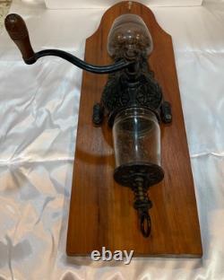 Antique Embossed Arcade Crystal No. 3 Cast Iron Coffee Grinder