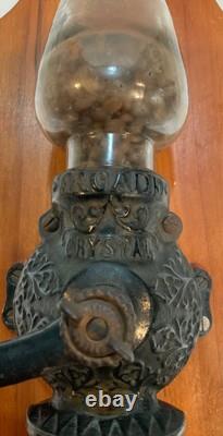 Antique Embossed Arcade Crystal No. 3 Cast Iron Coffee Grinder