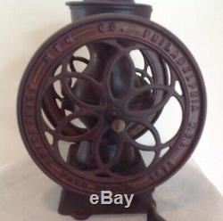 Antique Enterprise #2 Cast Iron Double Wheel Coffee Mill Grinder Original Cond
