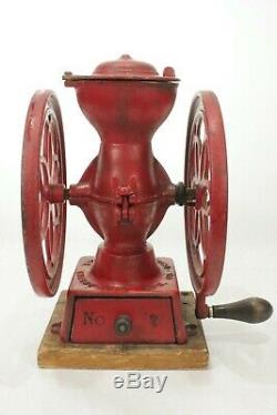 Antique Enterprise #2 Cast Iron Double Wheel Coffee Mill Grinder Original c. 1875