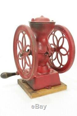 Antique Enterprise #2 Cast Iron Double Wheel Coffee Mill Grinder Original c. 1875