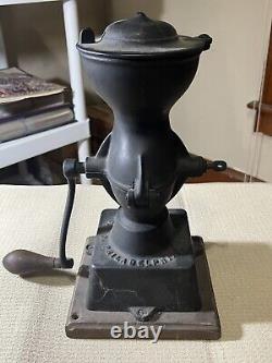 Antique Enterprise Coffee Bean MILL Wheel Grinder Cast Iron Crank Handle