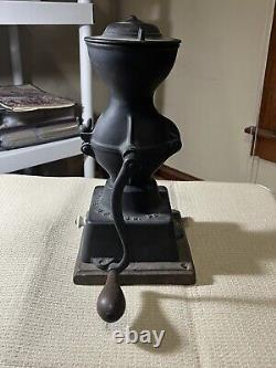 Antique Enterprise Coffee Bean MILL Wheel Grinder Cast Iron Crank Handle