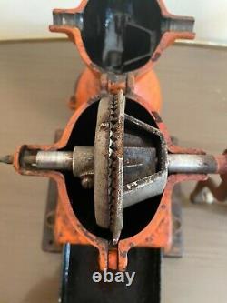 Antique Enterprise Mfg. Co. 1873 Orange Cast Iron Coffee Grinder