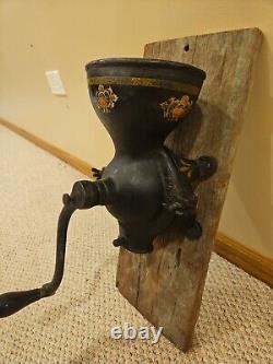 Antique Enterprise Model 350 Iron Wall Mount Coffee Grinder Large Comercial