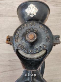 Antique Enterprise No. 0 Table Mount Cast Iron Coffee Grinder