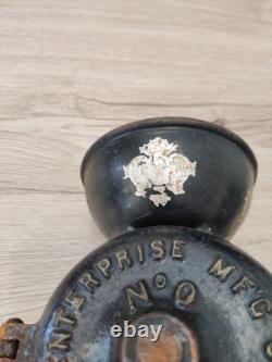 Antique Enterprise No. 0 Table Mount Cast Iron Coffee Grinder