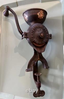 Antique Enterprise No. 0 Table Mount Cast Iron Coffee Grinder Original Paint