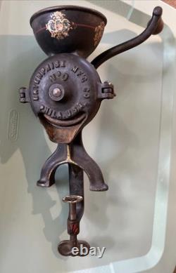 Antique Enterprise No. 0 Table Mount Cast Iron Coffee Grinder Original Paint