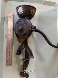 Antique Enterprise No. 0 Table Mount Cast Iron Coffee Grinder Original Paint
