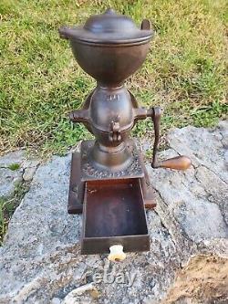 Antique Enterprise No. 1 Cast Iron Coffee Mill Grinder Early Black Country Store