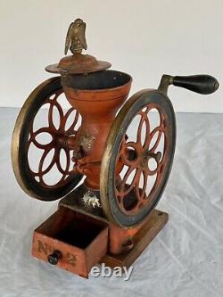 Antique Enterprise No. 2 Coffee Grinder Mill Excellent Condition ORIGINAL PAINT